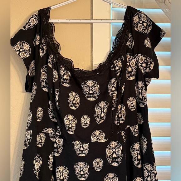 Tripp NYC Day of the Dead Dress, Size 4xl, Black And White - Picture 4 of 13